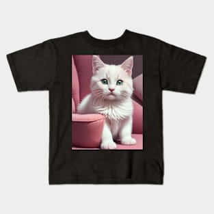 White cat Kids T-Shirt